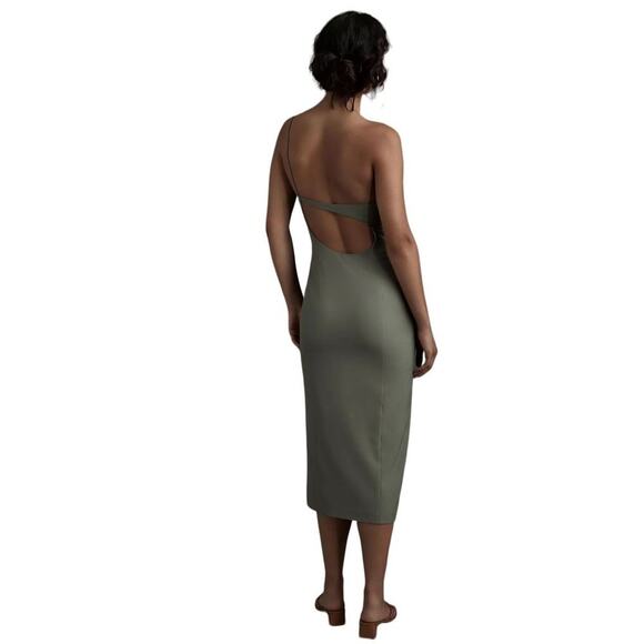 NWT Anthropologie BHLDN Miranda Crepe Midi Dress in Moss Green, Size 16 - Picture 2 of 9